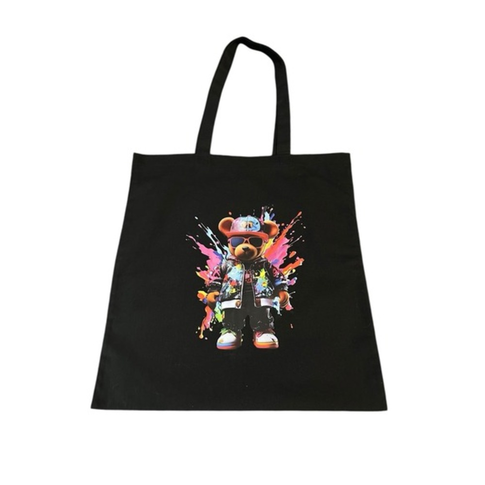 NEW canvas tote shoulder bag‎ custom graphic handmade W 14 H 16 SH 11 inches